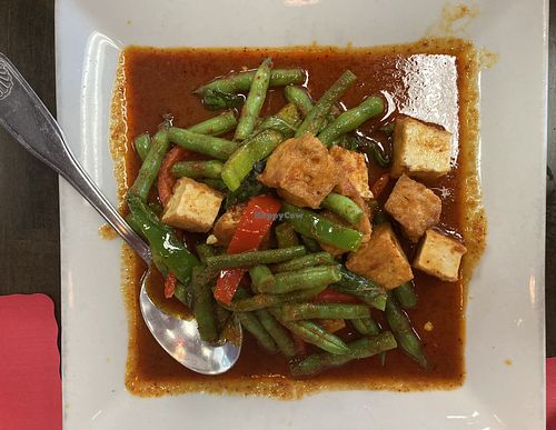 Pad prick king green beans and tofu  at Thai Thai in Fallbrook