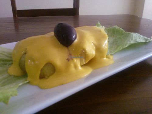 Papa a la huancaina Vegana at Plantbased Restaurant in Lima