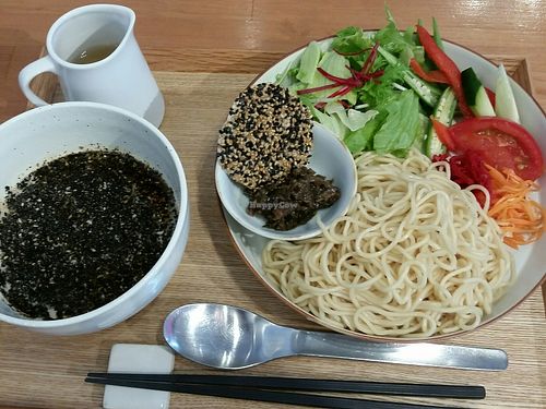 sesame noodle dipping set at Gomacro in Kyoto