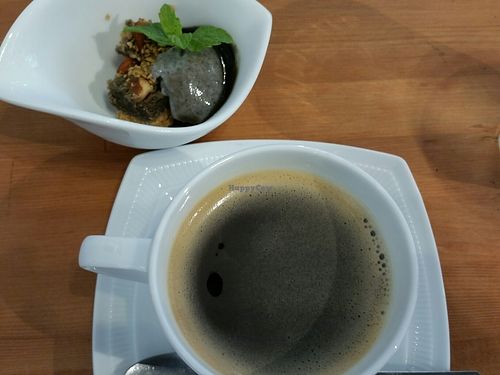 coffee and small dessert with set at Gomacro in Kyoto