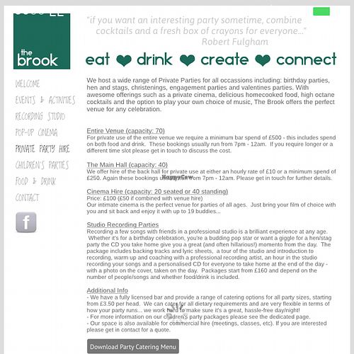 Venue Hire at The Brook in East London