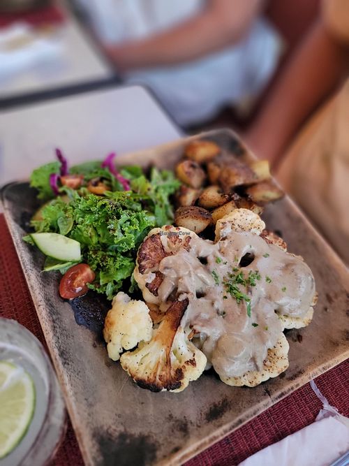 Cauliflower steak at Vivo Cafe & Restaurant in West Bay