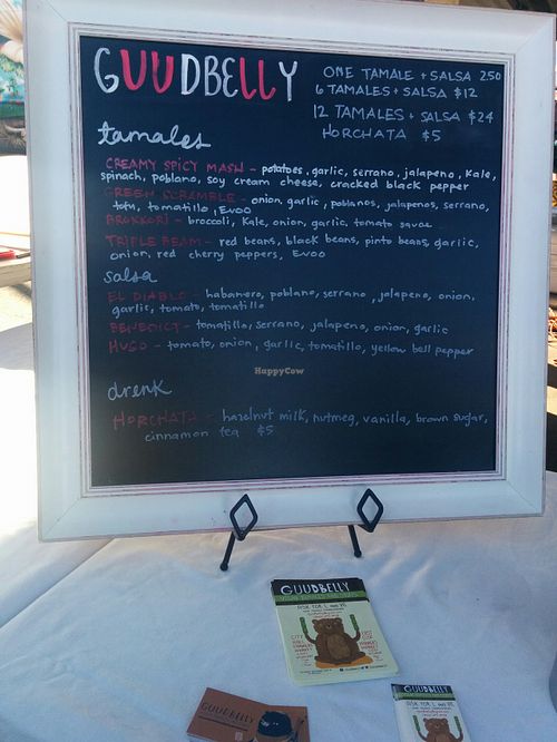 Menu board at Guudbelly in Houston