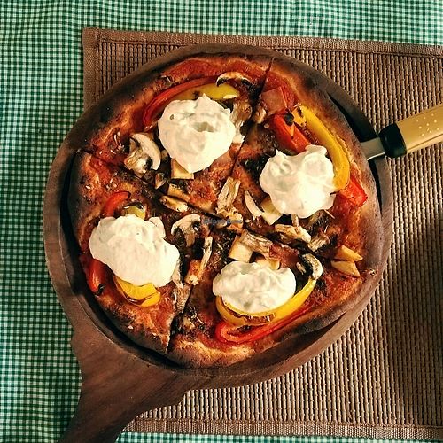Smoked tofu pizza at Terrasen Cafe in Hyderabad