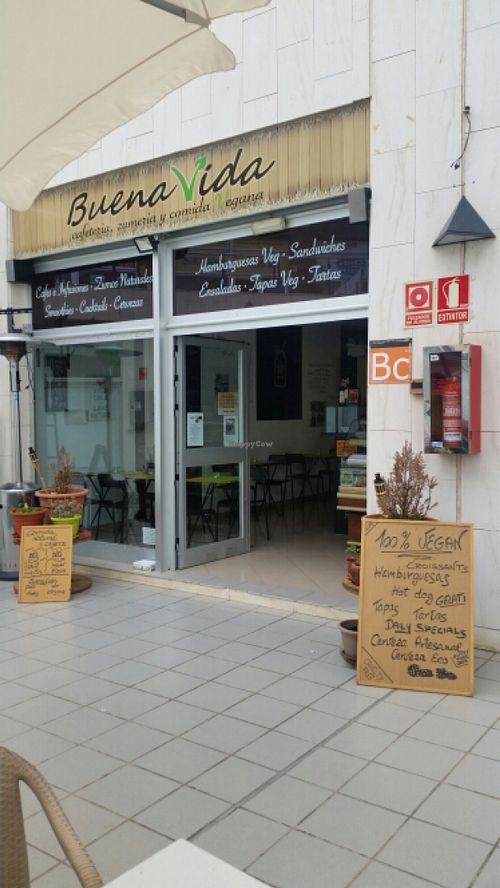 outside at BuenaVida Vegan in Tenerife