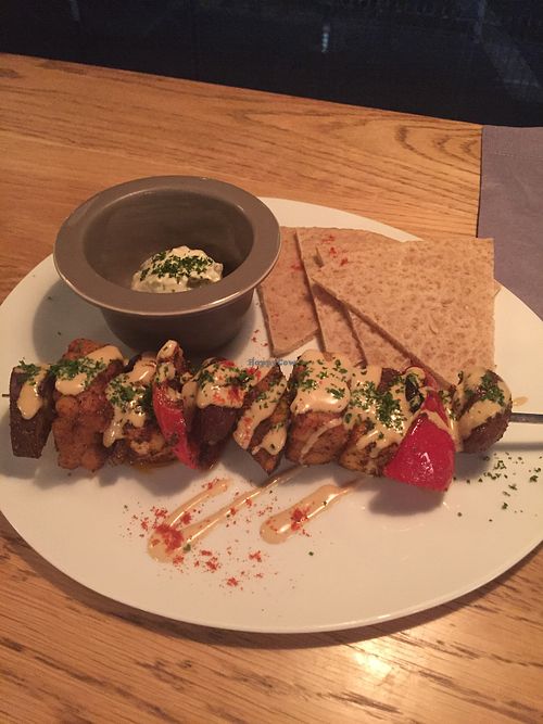 Tempeh and tofu with tzatziki at 8ablish in Tokyo
