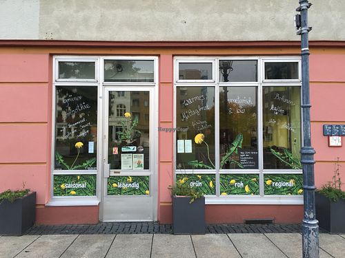 Restaurant front facing the Old Market Square at Lowenzahn in Cottbus