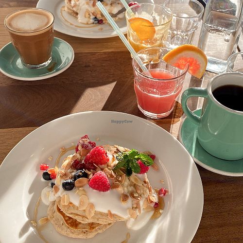 vegan pancakes  at Espresso Library in Cambridge