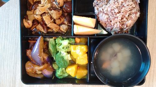 Vegan bento at Greendot 绿一点 - Raffles Place in Central Singapore