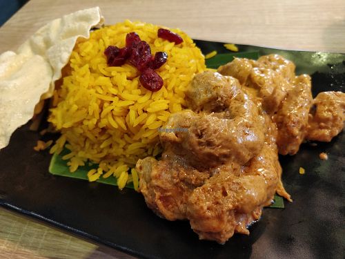 Lion Mane Mushroom with Turmeric Rice at Greendot 绿一点 - Raffles Place in Central Singapore