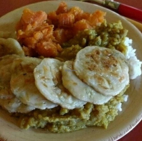 Dahl, sweet potato, and vegan pancakes  at Global Kitchen in Moonah