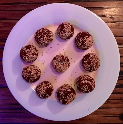 Raw Apricot Temple Balls at Alice's Restaurant  in Chiang Mai