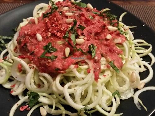 zucchini spaghetti with tomato basil at Alice's Restaurant  in Chiang Mai