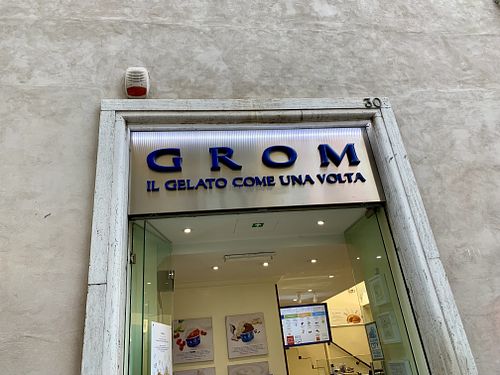 outside at Grom - Maddalena in Rome
