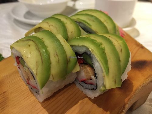 Avocado sushi rolls at Veg 6 in Hong Kong Island