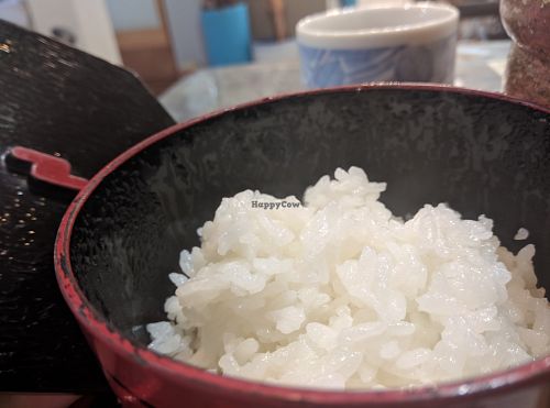 Cute rice with lid, part of set meal at Rokumeien in Nara