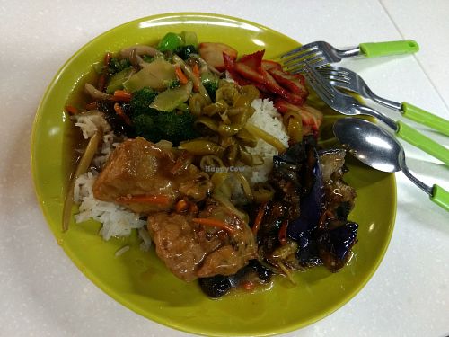 My plate at Vegetarian at Esplanade Xchange in Central Singapore