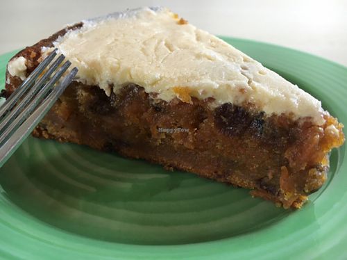 Vegan carrot & orange cake  at Shanti Cafe in Saltburn-by-the-sea
