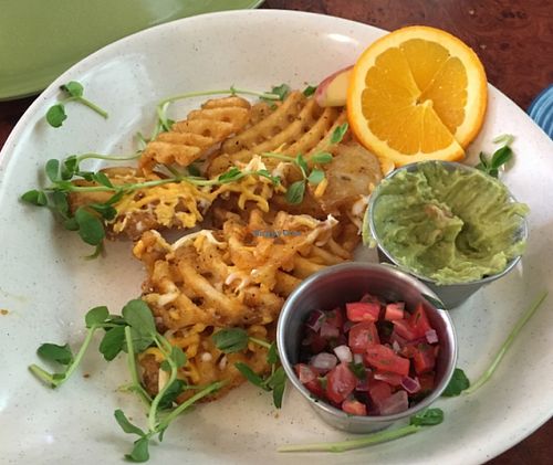 Delicious cheese fries  at Go Vegan Cafe in Las Vegas