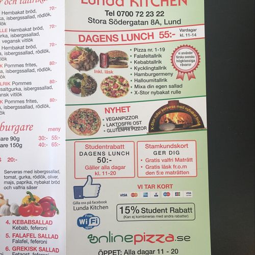 vegan and gluten free pizza...or falafel? Your choice! at Lunda Kitchen in Lund