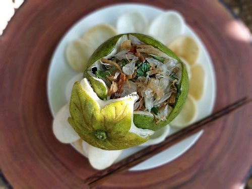 pomelo salad at San May Vegetarian in Hue