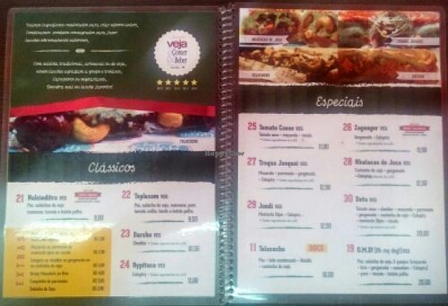 vegetarian menu at Green Dog - Food Cart in Sao Paulo