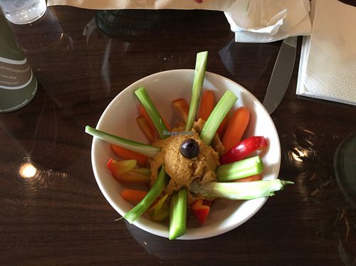 Hummus with crudités  at GreenFare Organic Cafe in Herndon