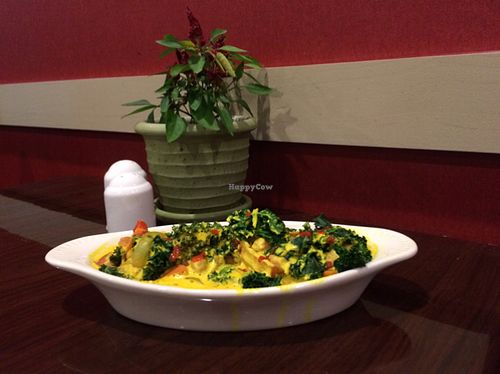 Creamy chickpea and kale casserole at GreenFare Organic Cafe in Herndon