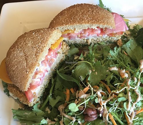 Organic Jackfruit Burger at GreenFare Organic Cafe in Herndon