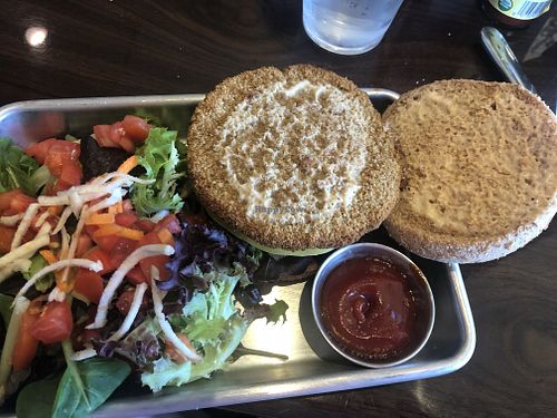 Jack Fruit Burger at GreenFare Organic Cafe in Herndon