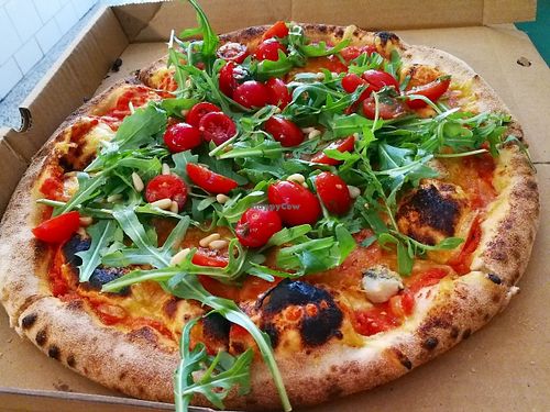 One of the vegan pizzas. at Pizzeria Dope in Amsterdam