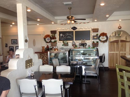 some table seating at Clovermint Cafe and Market in Dania Beach