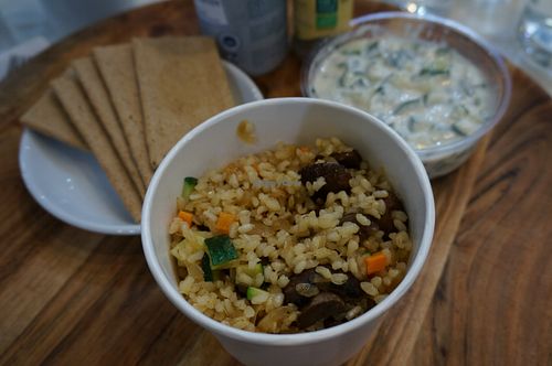 Lunch Set (vegan): Tzatziki + Rice Stew at Cafe Pinson - Le 66 in Paris