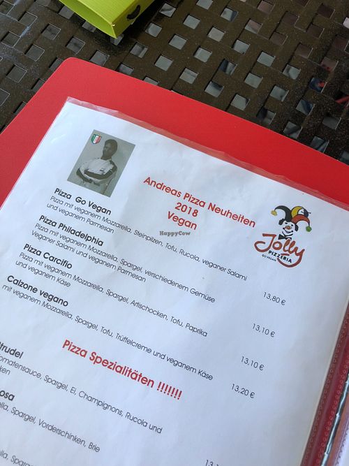 Vegan menu items  at Pizzeria Jolly in Schoenau Am Konigssee