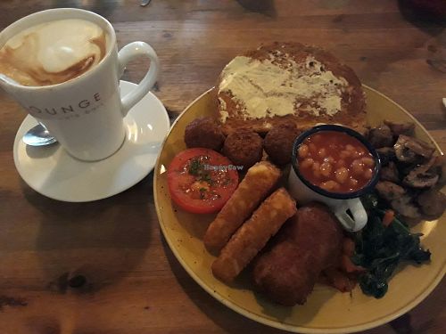 Vegan breakfast with soy latte at Lounges - Pato Lounge in Orpington