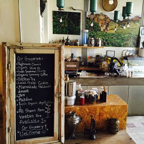 Counter at Shams El Balad Cafe in Amman
