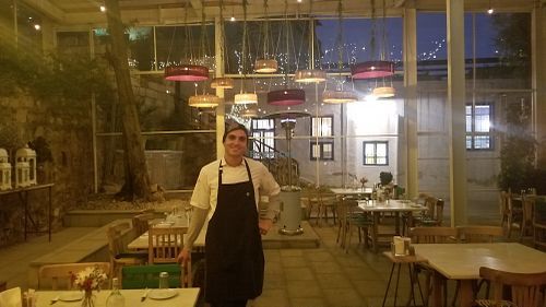Qais the chef at Shams El Balad Cafe in Amman