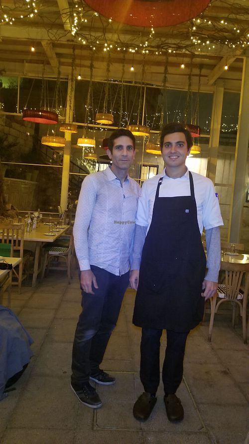 Ken Spector with the chef at Shams El Balad Cafe in Amman