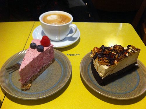 Cakes at Kaf! It took us 3 people to finish these monstrous cakes - delicious! at Kaf in Copenhagen