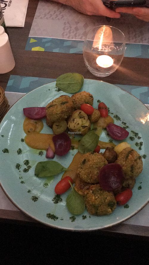 Broad bean cutlet at Mono Kitchen in Gdansk