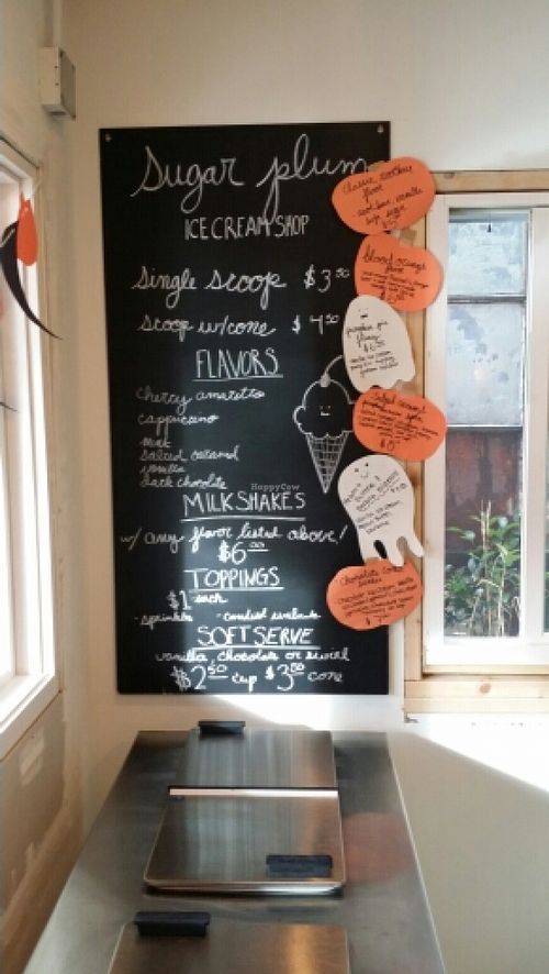Ice Cream Menu at Sugar Plum in Seattle