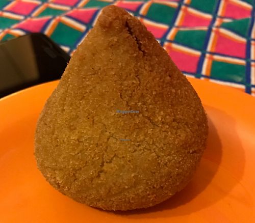 Coxinha - traditional brazilian snack. This vegan version is made with jackfruit meat. at Mamba Vegan in Curitiba