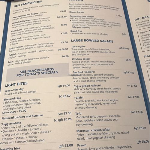 menu at Phoenix Cafe Bar in Leicester