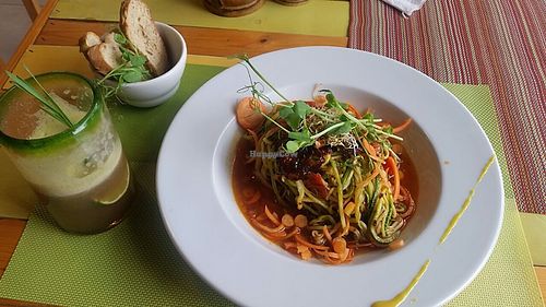 veggie pasta at Clorofila in Playa Del Carmen