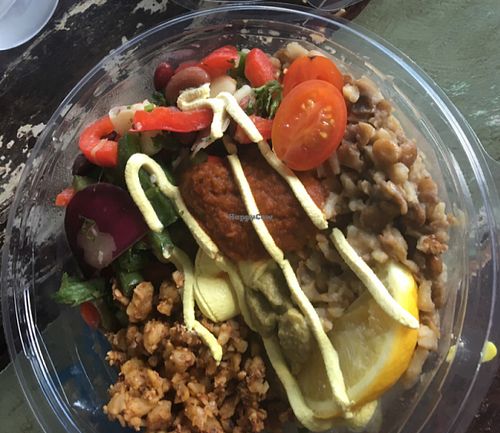 Taco bowl at Charlie's Raw Squeeze in Everton Park