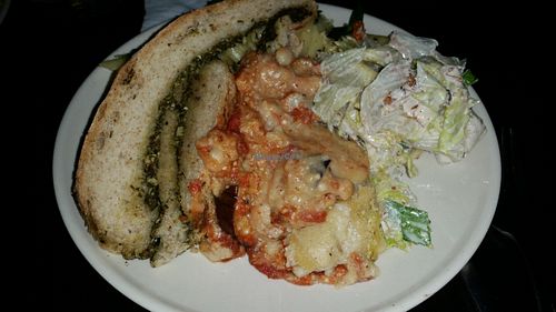 Sea Shepherds Dinner! Delicious, I got Extra of the yummy garlic breads! at KraftWerket Folkekøkken in Valby