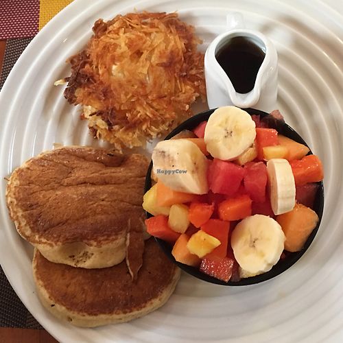 vegan American breakfast at Lands in Love - Vegan Hotel & Resort in Alajuela