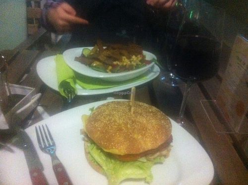 burger and seitan shawarma  at Veggiezz - Am Salzgriess in Vienna