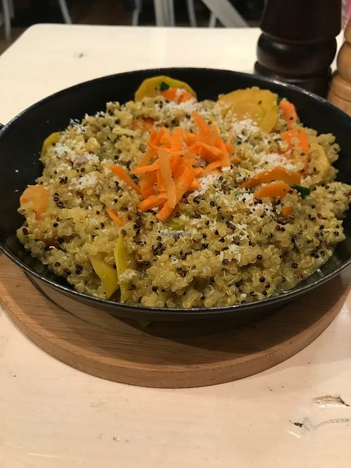 Quinoa curry bowl, with veggies. Had them leave out beans.  at Veggiezz - Am Salzgriess in Vienna