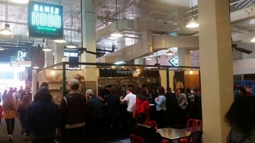 the seating area at Ramen Hood in Los Angeles